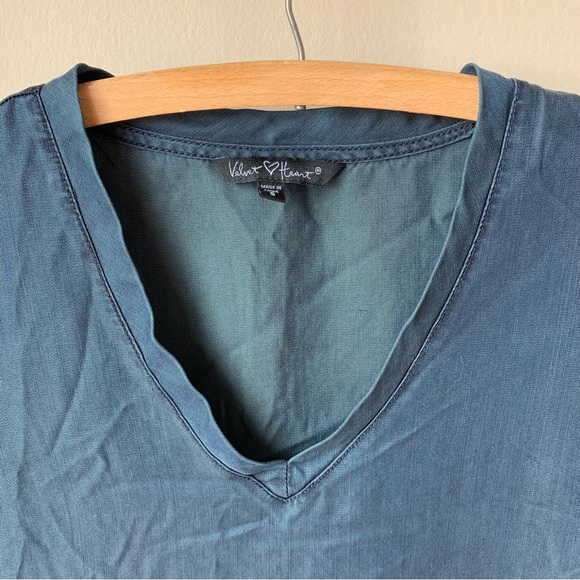 Velvet Heart v neck chambray shirt dress - Picture 4 of 7